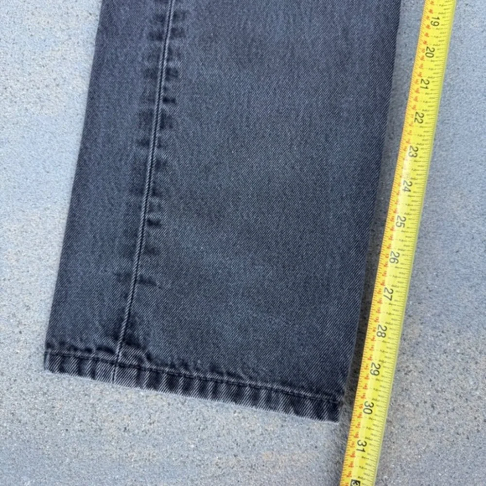 Levis 505 Mens Jeans 34x34 Faded Black Distressed Button Fly‎